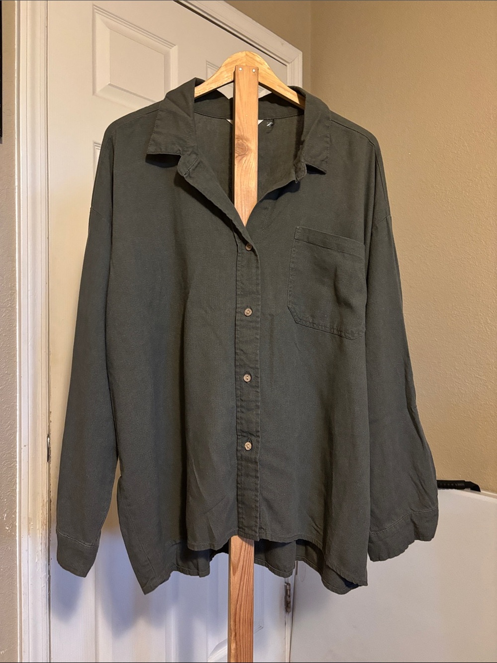Cavalini Olive Green Button-Front Camisole Top